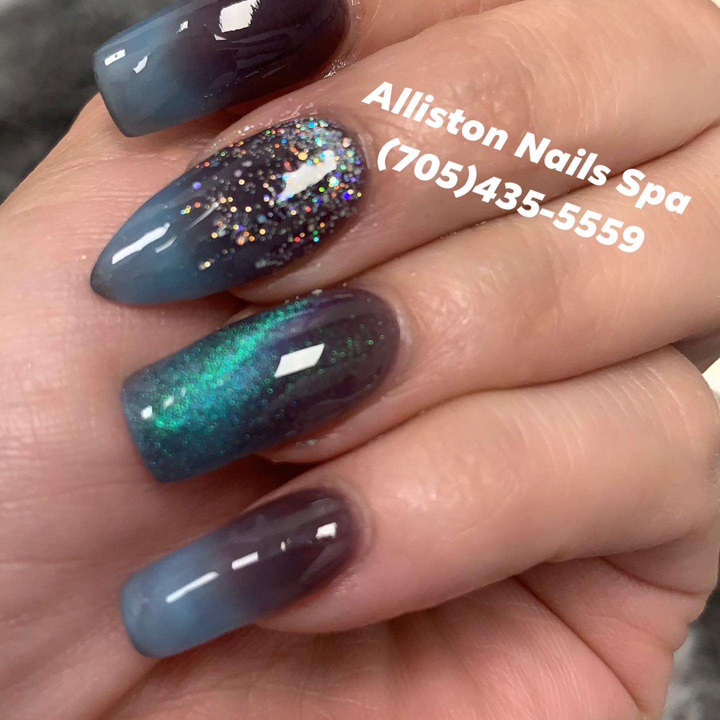 Elegant shimmer nail art